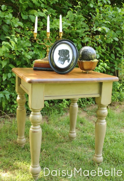 Chalk Painted Table with Dark Wax @ DaisyMaeBelle