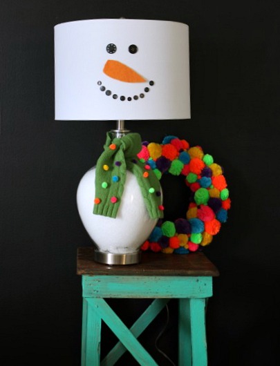 How to Make a Snowman Lamp @ DaisyMaeBelle