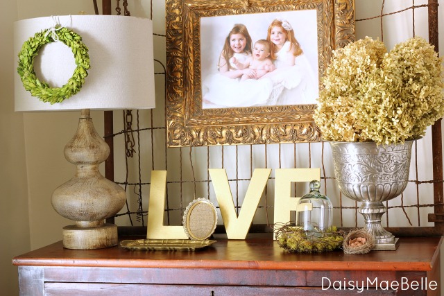 Gold and Burlap Love Letters