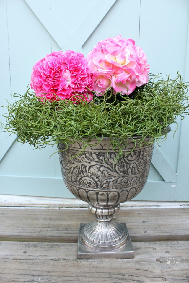 Decorating an Urn for Spring