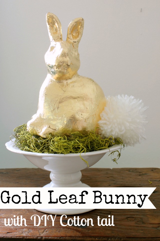 Gold Leaf Bunny with DIY Cotton Tail